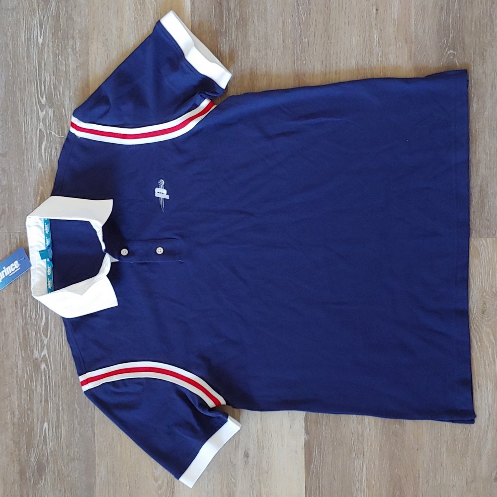 NWT Prince Pickleball Men's Blue Polo Shirt Size L